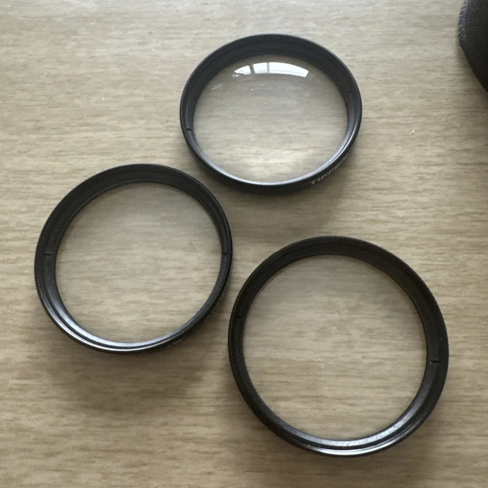 Vintage Tiffen 49mm Camera Lenses Qty 3 +1, +2, +4 With Case Made in Japan